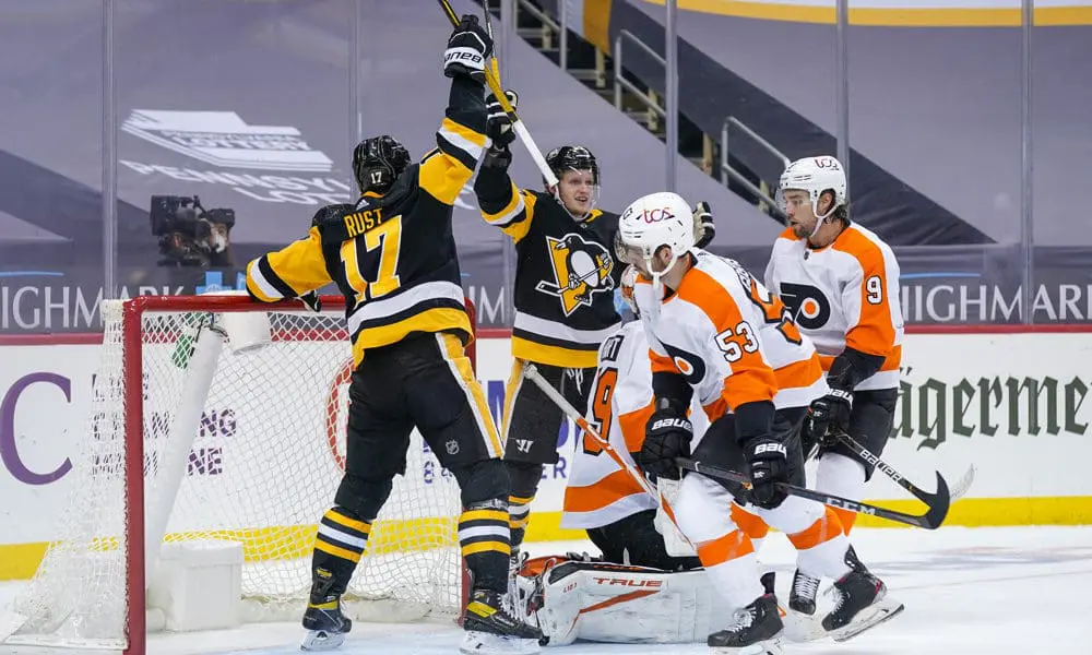 Pittsburgh Penguins game Bryan Rust, Philadelphia Flyers