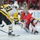 Phil Kessel shoots on Carolina Hurricanes goalie