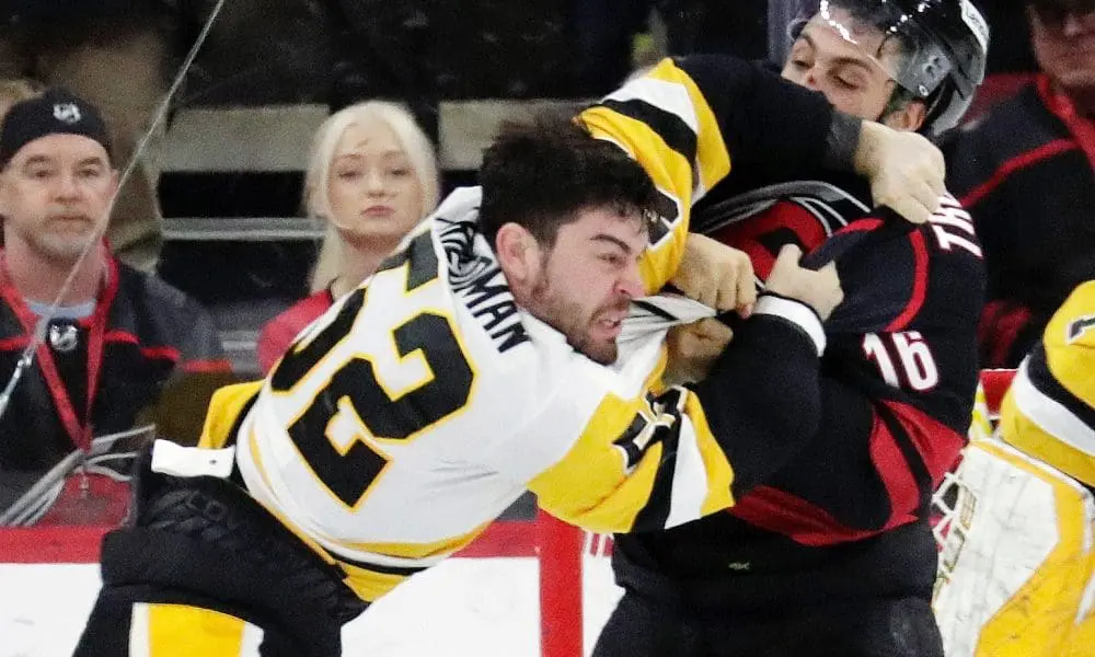 Pittsburgh Penguins, Carolina Hurricanes game, Mark Friedman fight