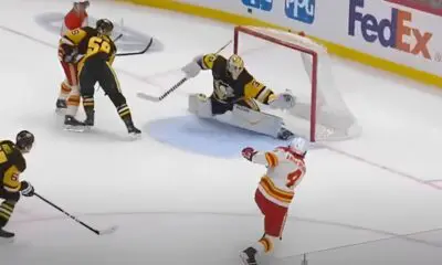 Pittsburgh Penguins Alex Nedeljkovic Great Save vs. Calgary Flames