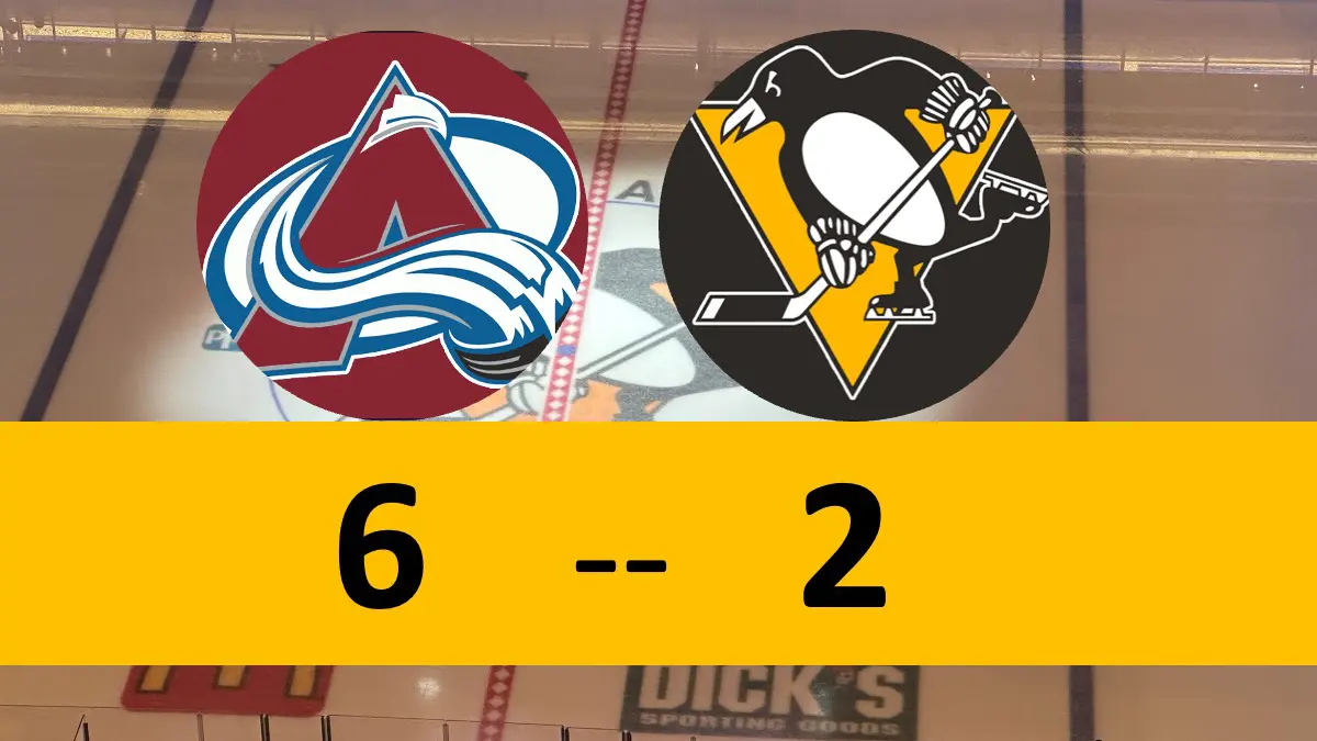 Pittsburgh Penguins Game Lose 6-2 Colorado Avalanche