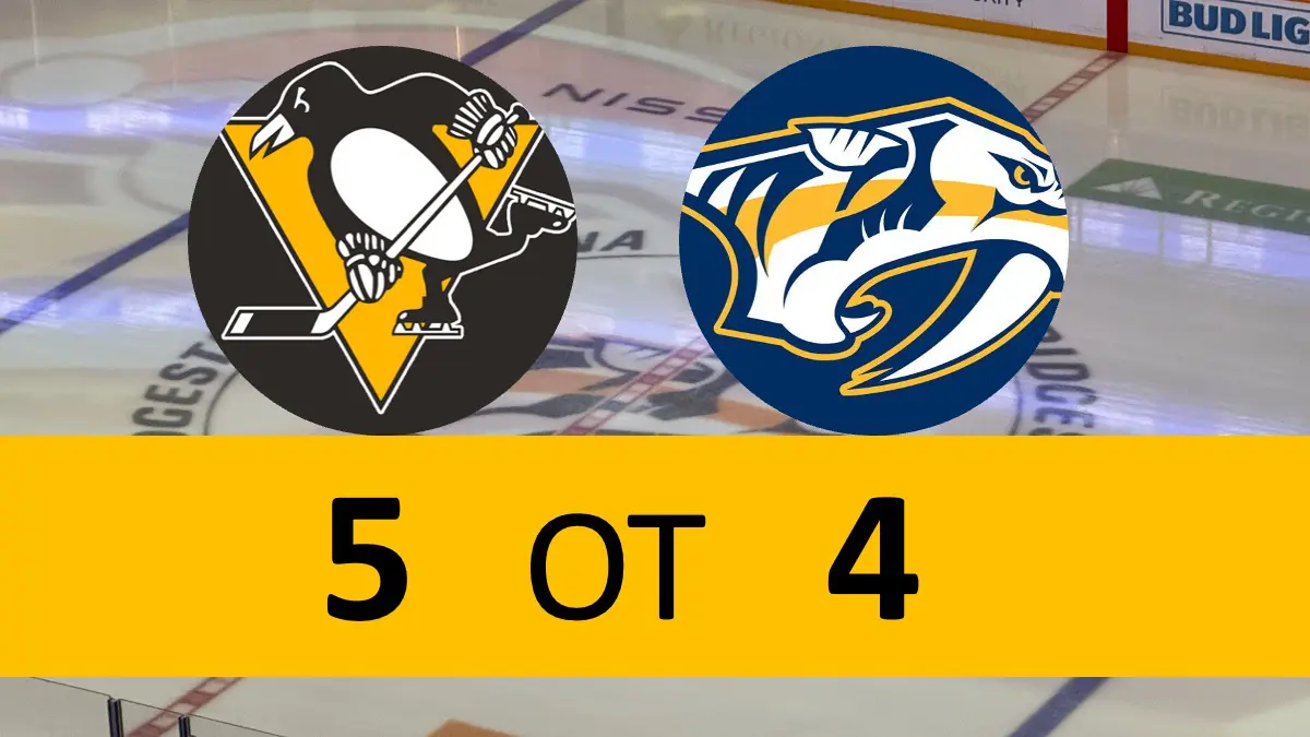 Pittsburgh Penguins Game Win 5-4 Overtime Nashville Predators