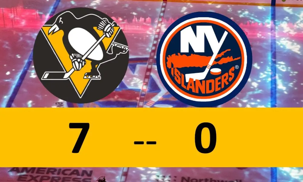 Pittsburgh Penguins Game, win 7-0 over New York Islanders