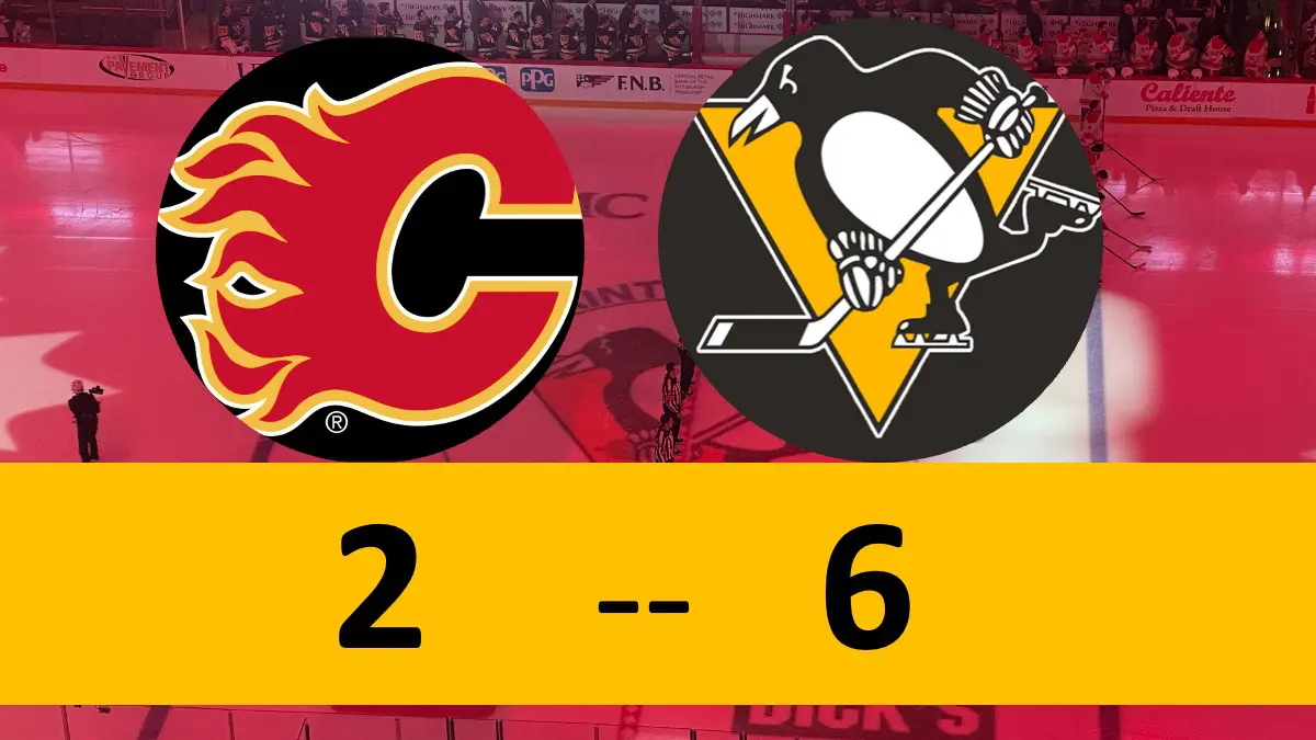 Pittsburgh Penguins Win 6-2 Over Calgary Flames