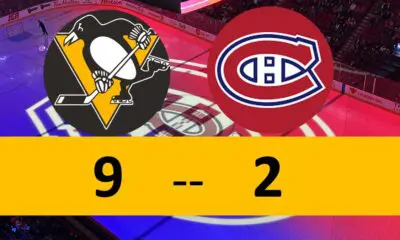 Pittsburgh Penguins game, 9-2 win Montreal Canadiens