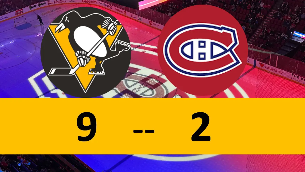 Pittsburgh Penguins game, 9-2 win Montreal Canadiens