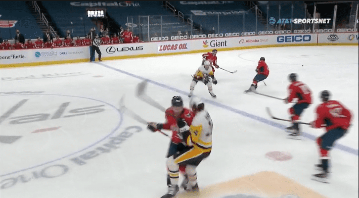 Pittsburgh Penguins Tom Wilson hit Mark Jankowski