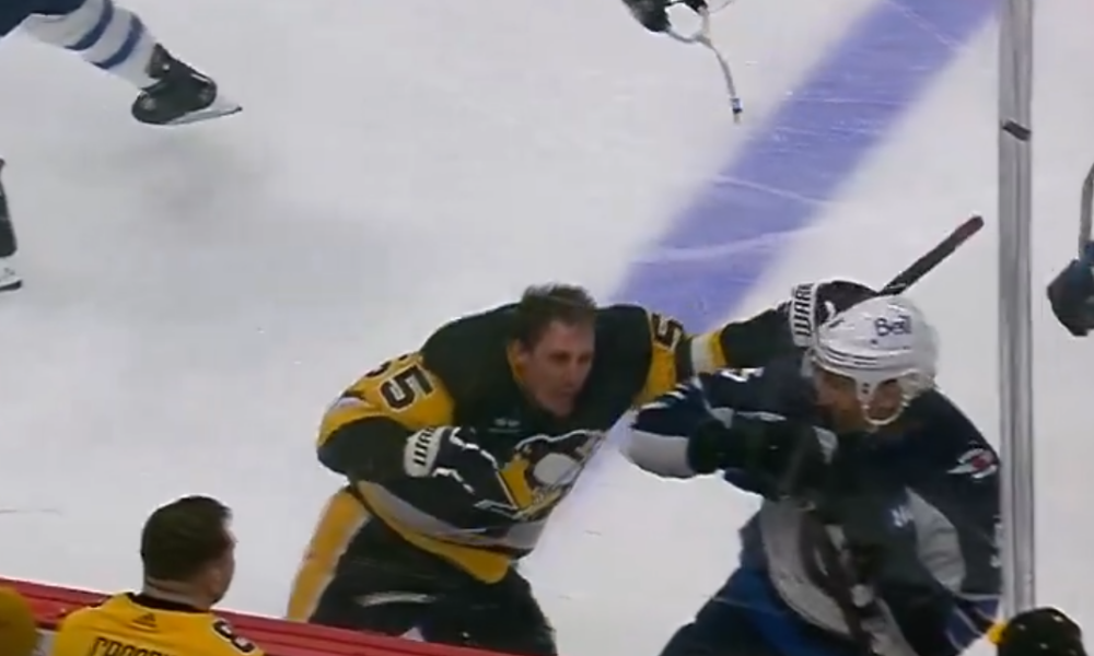 Noel Acciari after hit to head by Brenden Dillon