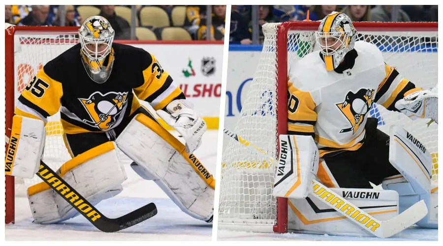 Pittsburgh Penguins Tristan Jarry (left) Matt Murray (right) Pittsburgh Penguins goalies