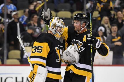 Pittsburgh Penguins Tristan Jarry and Brian Dumoulin