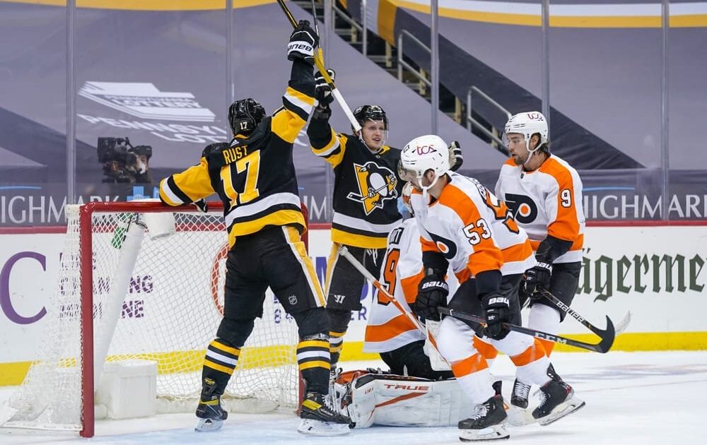 Pittsburgh Penguins game Bryan Rust, Philadelphia Flyers