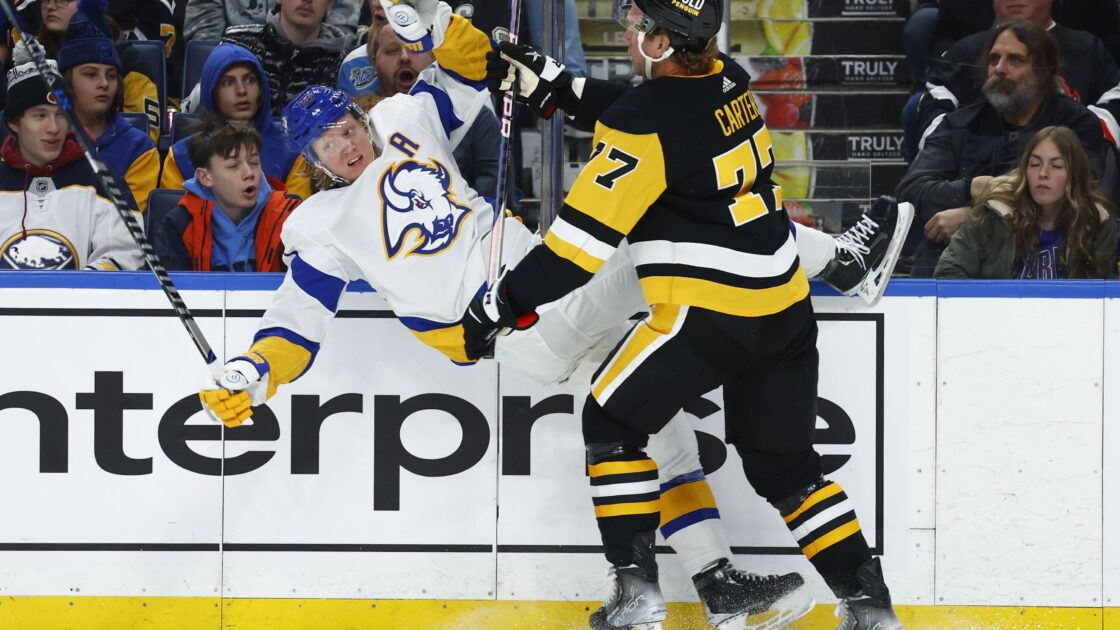 Pittsburgh Penguins, Jeff Carter, hit Rasmus Dahlin. NHL Trade deadline talk