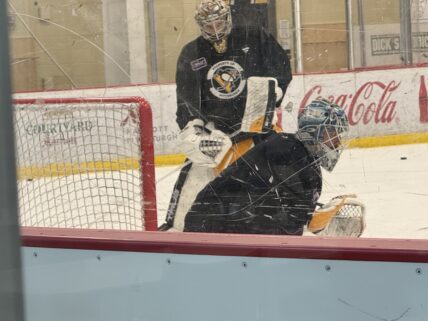 Pittsburgh Penguins goalie Artus Silovs; Penguins captains practices