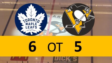 Pittsburgh Penguins Game Lose 6-5 OT vs. Toronto Maple Leafs