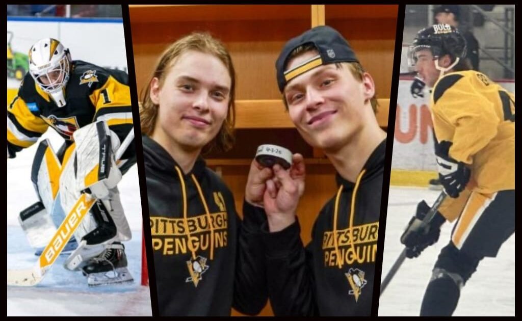 Pittsburgh Penguins Prospects (from Left to Right), Sergei Murashov, Ville Koivunen, Rutger McGroarty, Harrison Brunicke