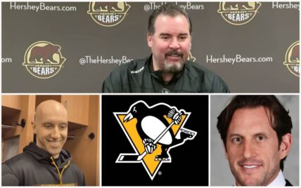Pittsburgh Penguins assistant coaches: Todd Nelson (top), Nick Bonino left, Richard Clune right