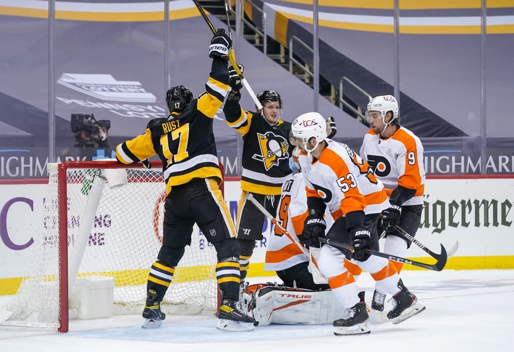 Pittsburgh Penguins game Bryan Rust, Philadelphia Flyers