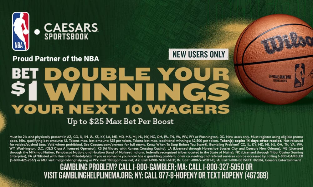 Sign up with the Caesars Sportsbook promo code to place wagers on the NBA.