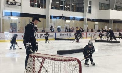 Sidney Crosby watching a small child on the breakaway