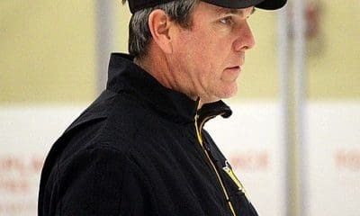 Pittsburgh Penguins coaches Mike Sullivan, Mike Vellucci, Todd Reirden