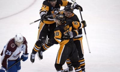 Pittsburgh Penguins Celebrate Win, Evgeni Malkin, Kris Letang
