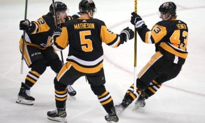 Pittsburgh Penguins, Mike Matheson celebrates one of their many goals