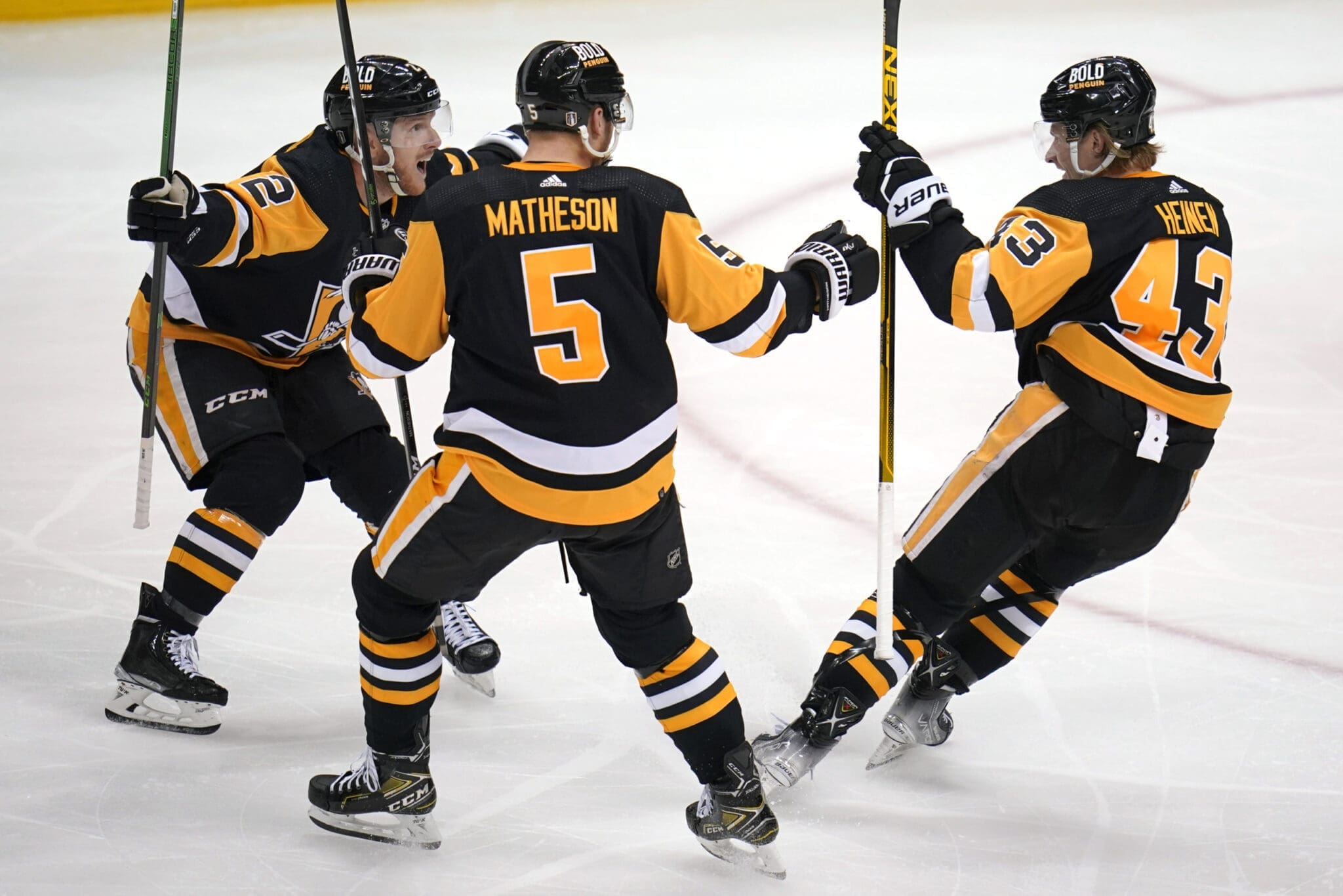 Pittsburgh Penguins, Mike Matheson celebrates one of their many goals