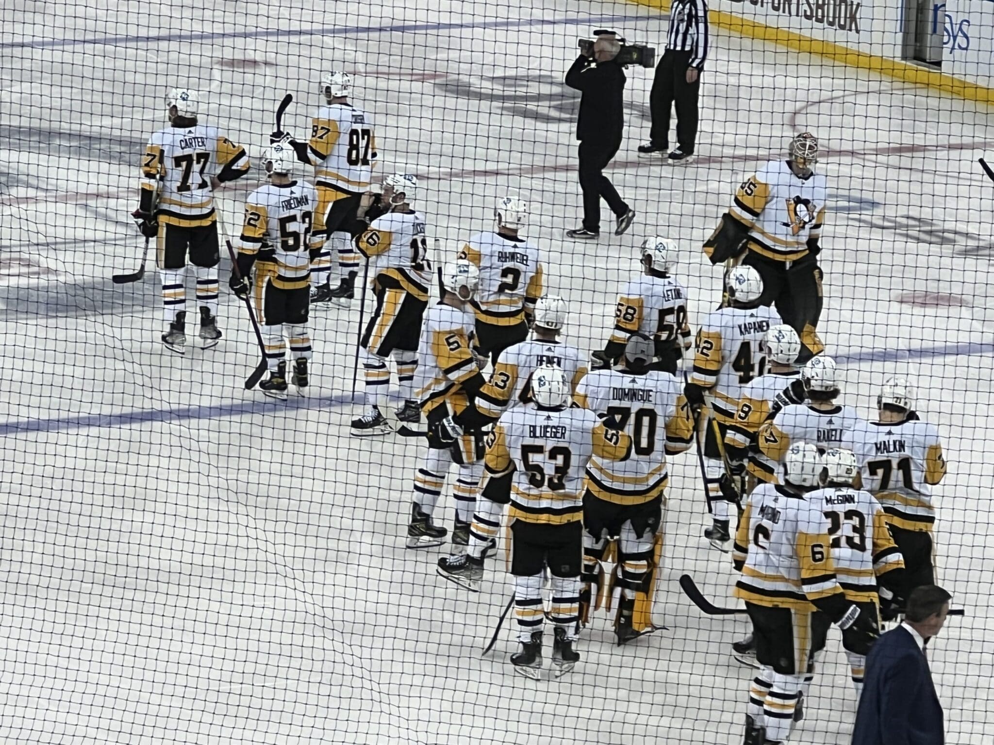Pittsburgh Penguins handshake line, New York Rangers