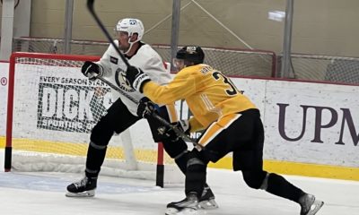 Pittsburgh Penguins: Fillip Hallander Battles Brian Dumoulin