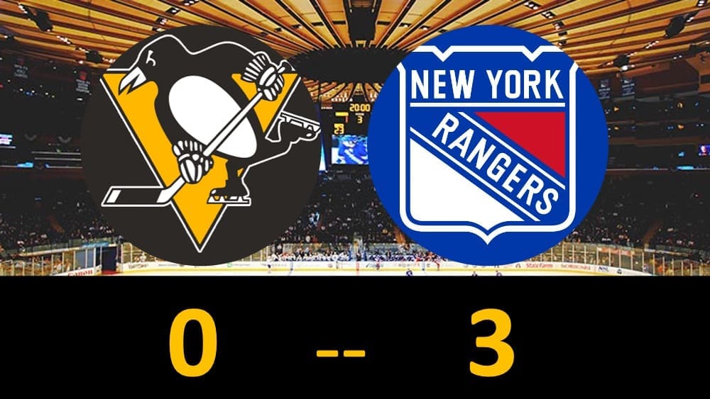 Pittsburgh Penguins game, lose to New York Rangers 3-0