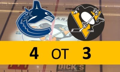 Pittsburgh Penguins Game 4-3 OT loss Vancouver Canucks