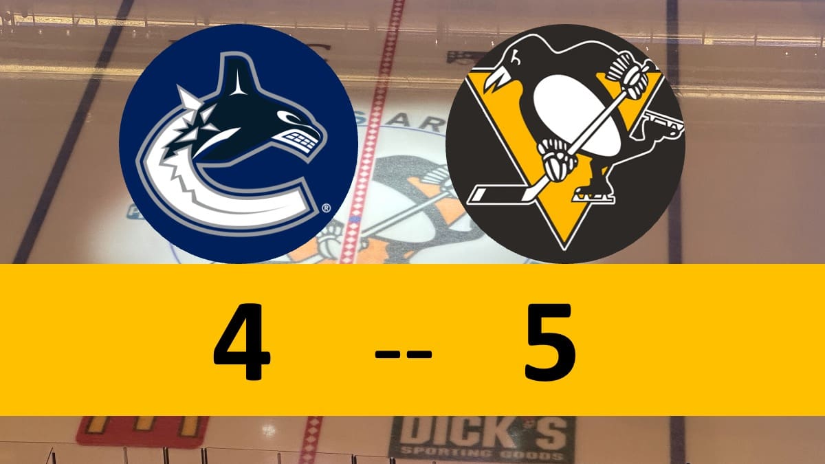 Pittsburgh Penguins Game win 5-4 Vancouver Canucks