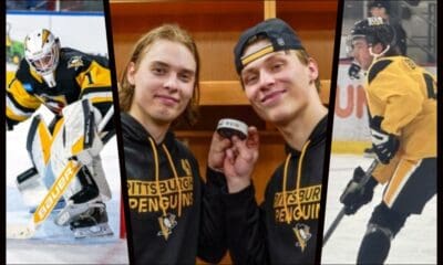 Pittsburgh Penguins Prospects (from Left to Right), Sergei Murashov, Ville Koivunen, Rutger McGroarty, Harrison Brunicke