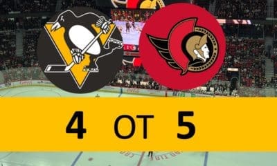 Pittsburgh Penguins game, lose to Ottawa Senators 5-4 OT