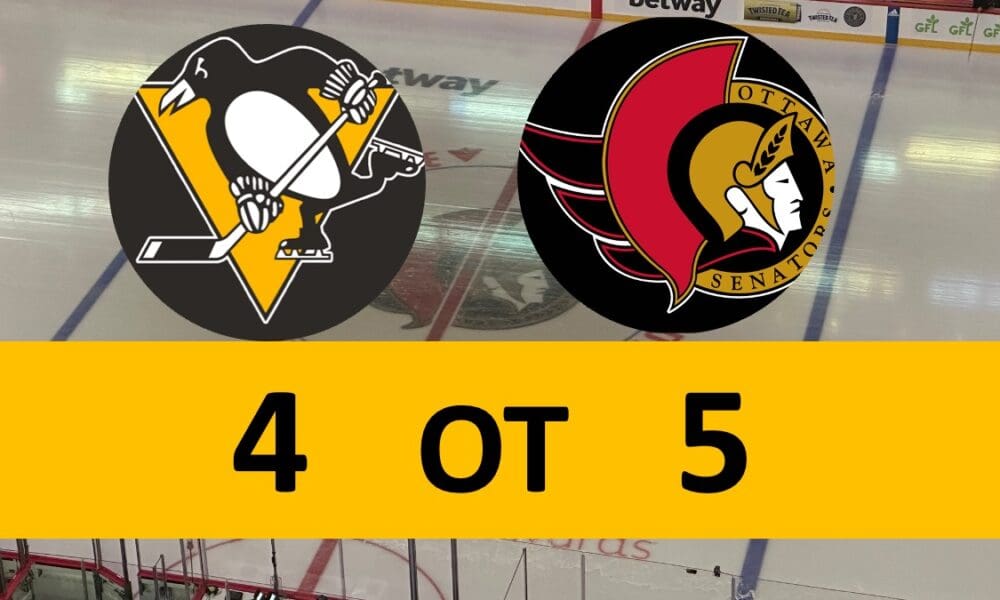 Pittsburgh Penguins lose 5-4 OT Ottawa Senators