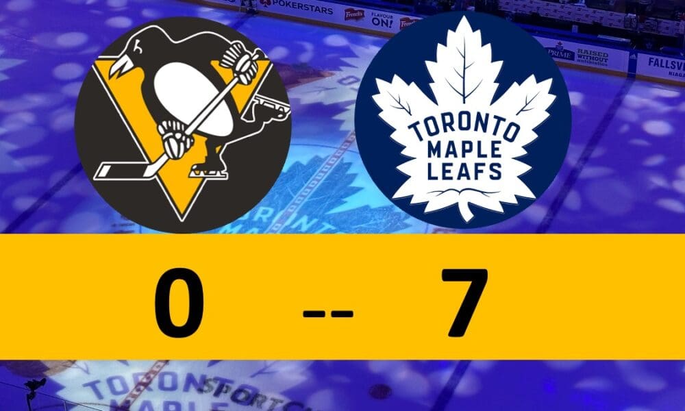 Pittsburgh Penguins game, Toronto Maple Leafs win 7-0