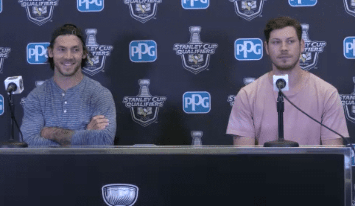 Pittsburgh Penguins Kris Letang and Tristan Jarry in the NHL Bubble