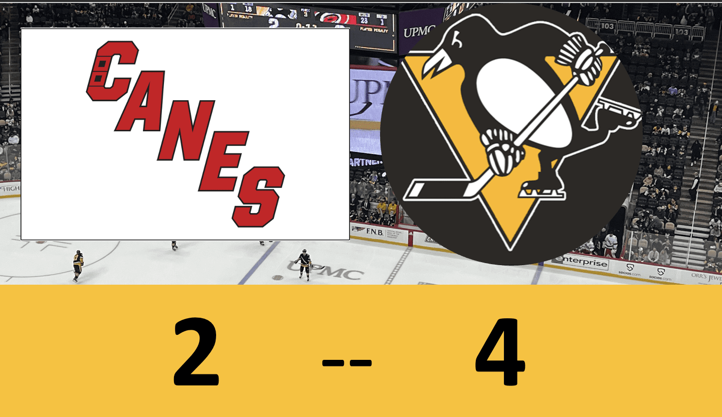 Pittsburgh Penguins game, 4-2 Carolina Hurricanes