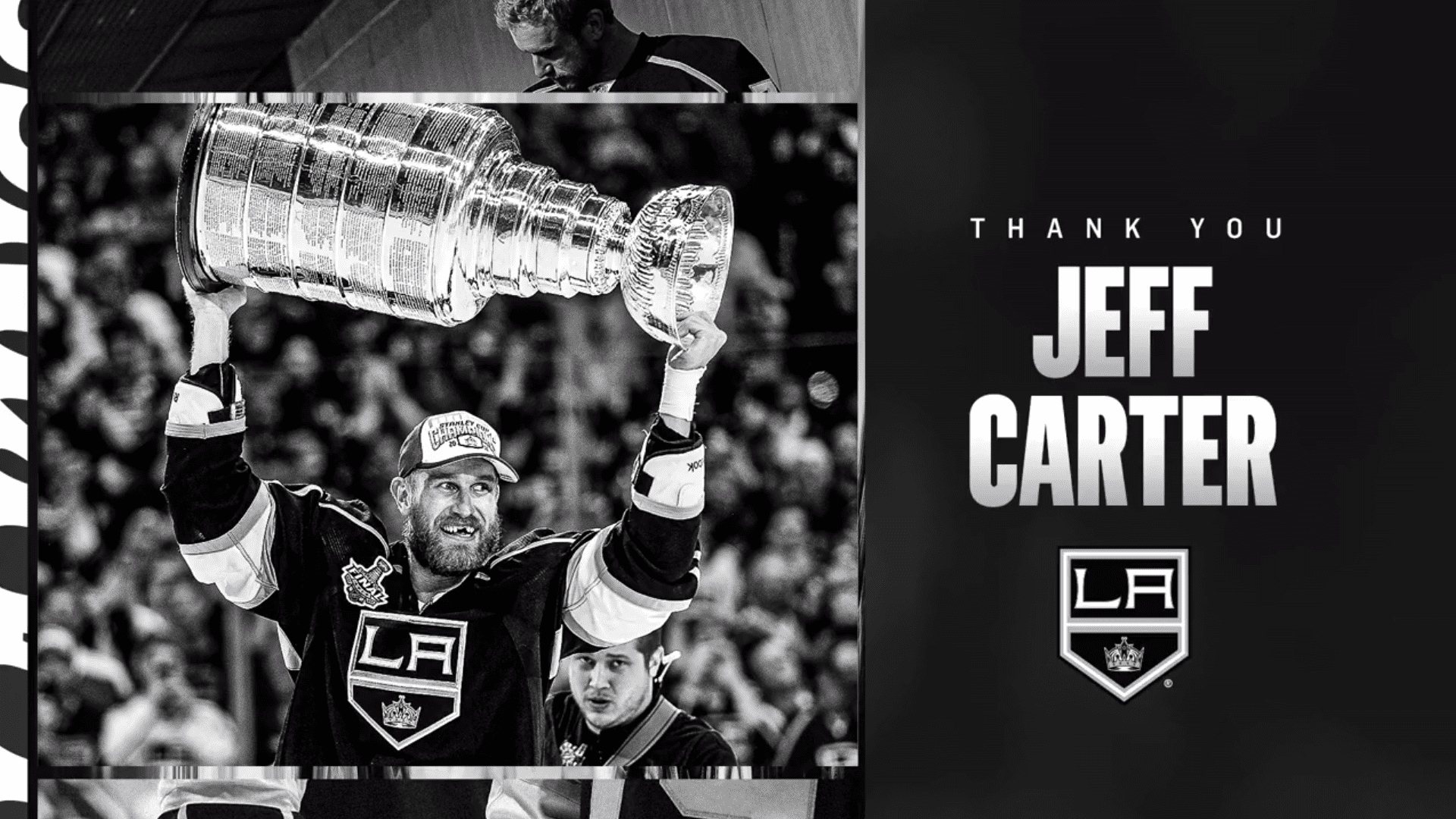 Jeff Carter Video Tribute Graphic (Photo/Screenshot- Los Angeles Kings via Twitter)