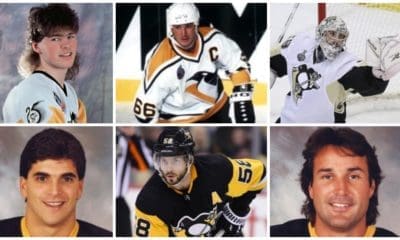 Pittsburgh Penguins Mario Lemieux, Jaromir Jagr, Kris Letang, Marc-Andre Fleury and Paul Coffey