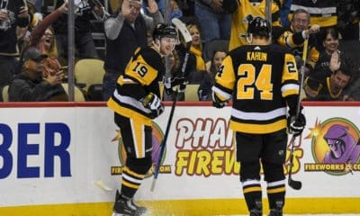 Jared McCann after a Pittsburgh Penguins Score
